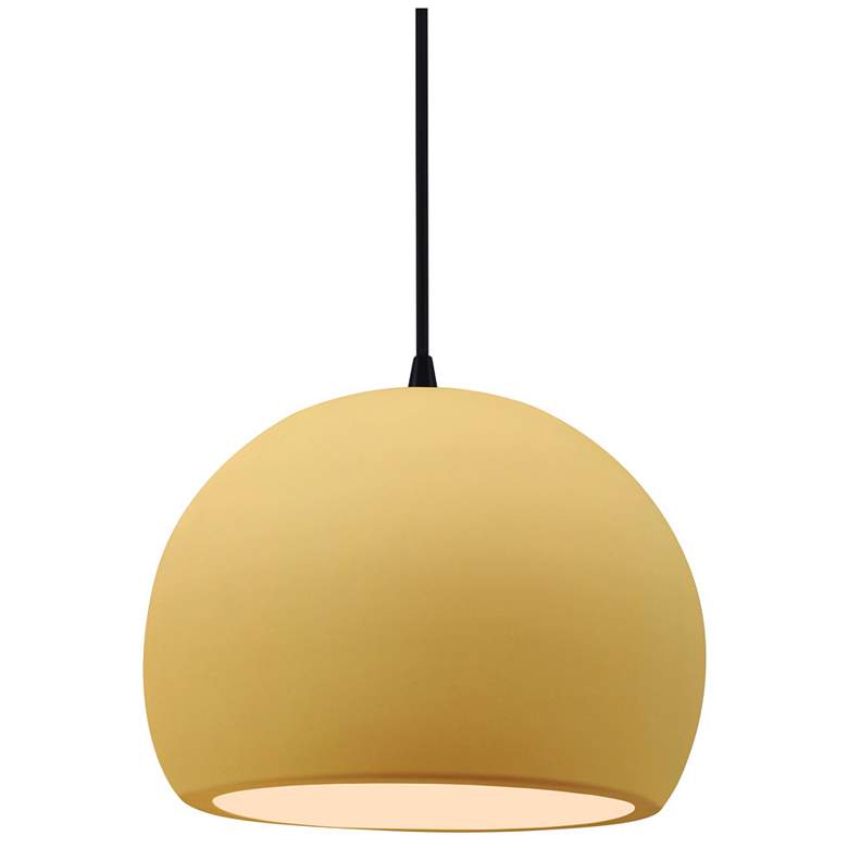 Image 1 Radiance 7"W Yellow Frame Matte Black Small Globe Black Cord LED Penda