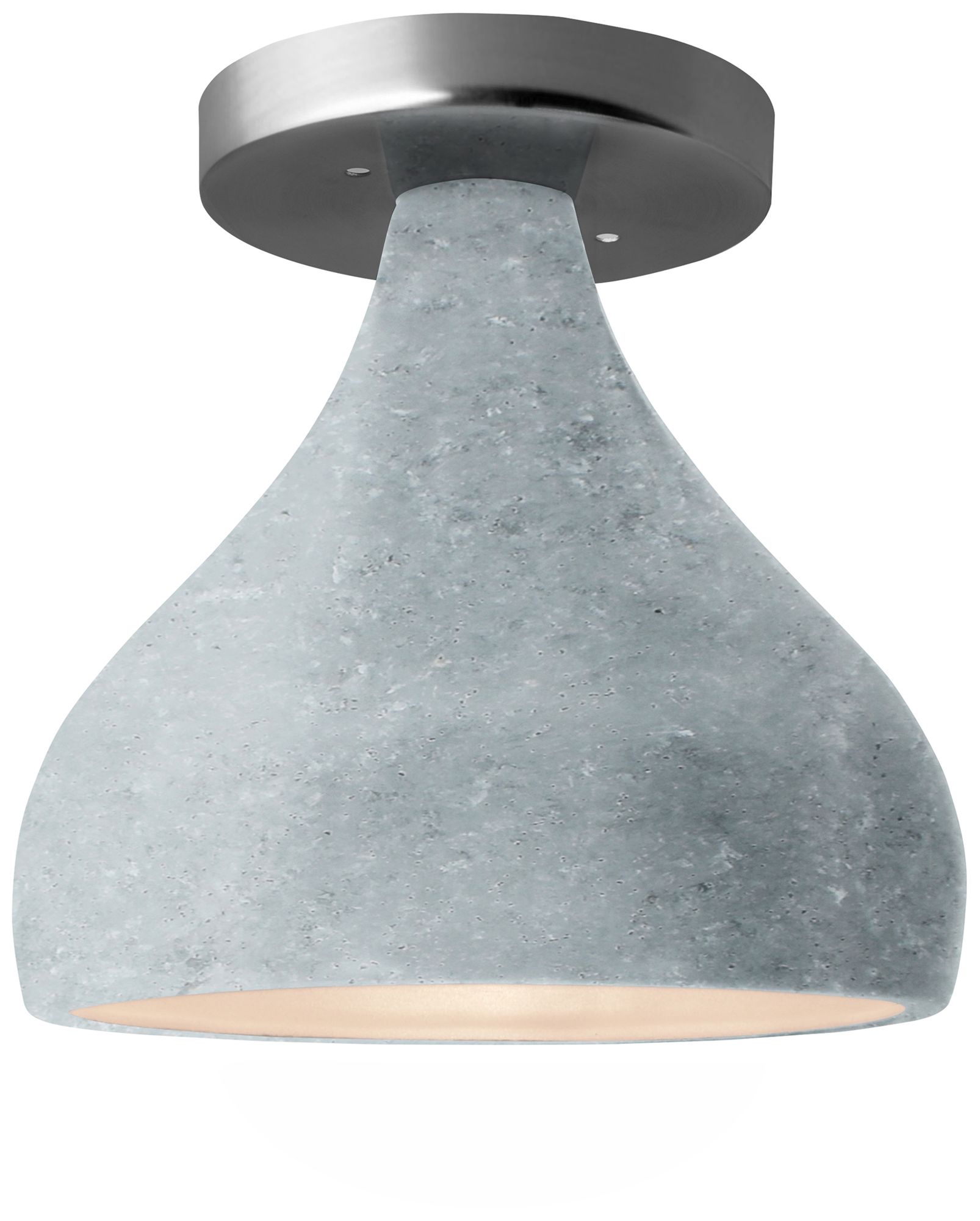 Radiance 8.5" Small Droplet Nickel Semi.Flush w/Concrete Sha Made to O