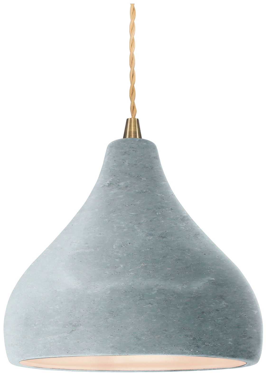 Radiance 8" Small Droplet Brass Beige Cord Pendant Made to Order