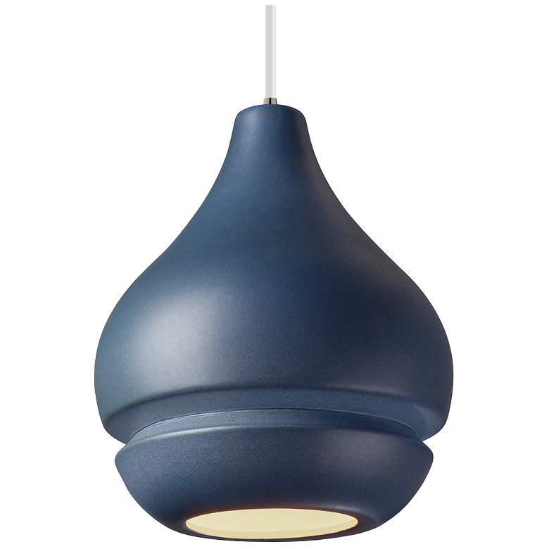 Image 1 Radiance 8" Wide Brushed Nickel Midnight Sky Arabesque White Cord Pend