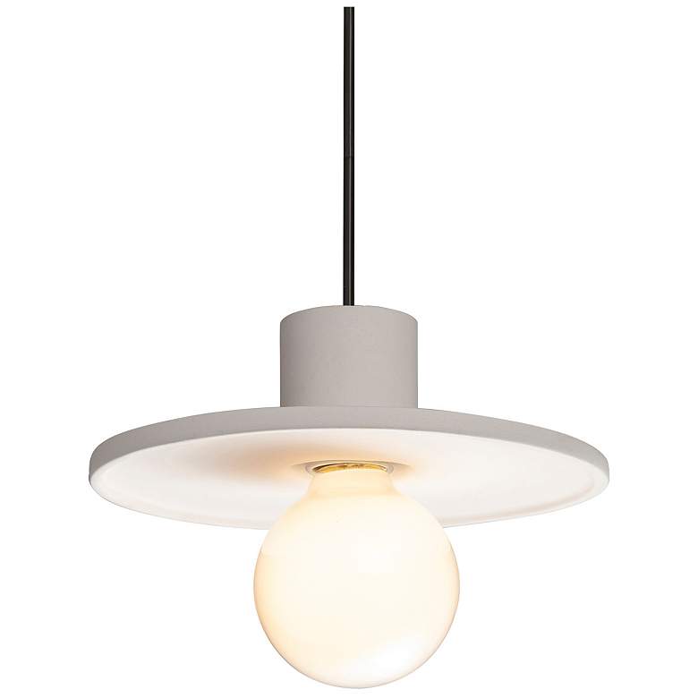 Image 1 Radiance 8" Wide Matte Black Bisque Saucer Stemmed Pendant