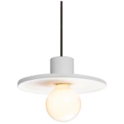 Radiance 8" Wide Matte Black Gloss White Saucer Stemmed Pendant