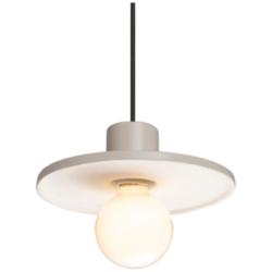 Radiance 8" Wide Matte Black Matte White Saucer Stemmed Pendant