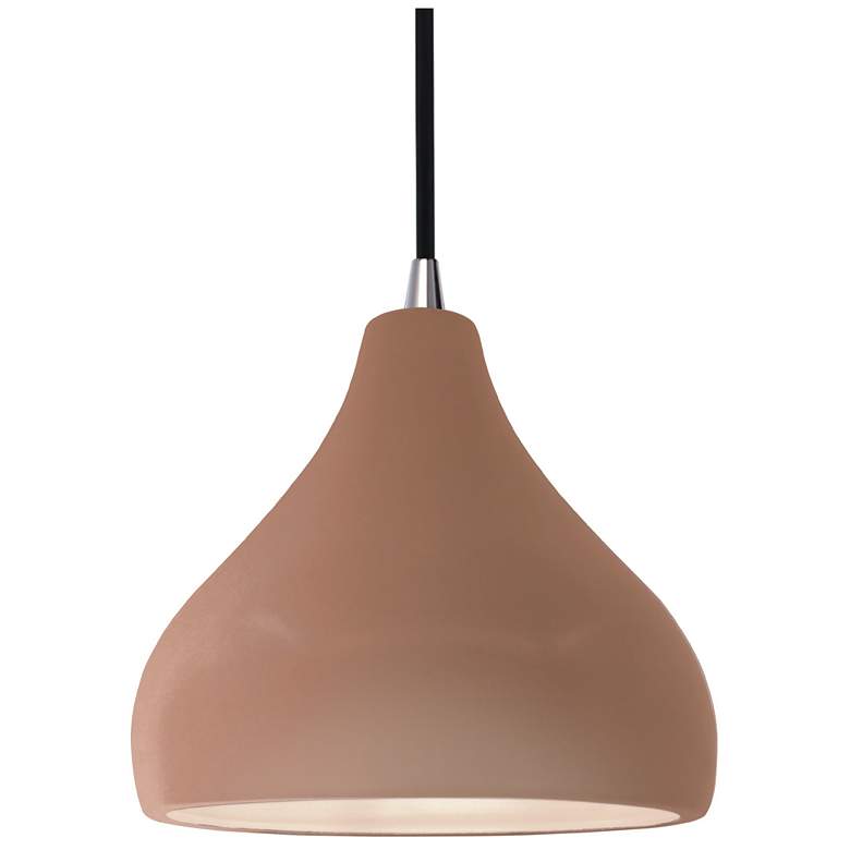 Image 1 Radiance 8"W Adobe Frame Brushed Nickel Small Droplet Black Cord Penda