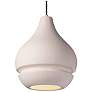 1_Radiance 8"W Bisque And Brass Black Cord Arabesque Pendant