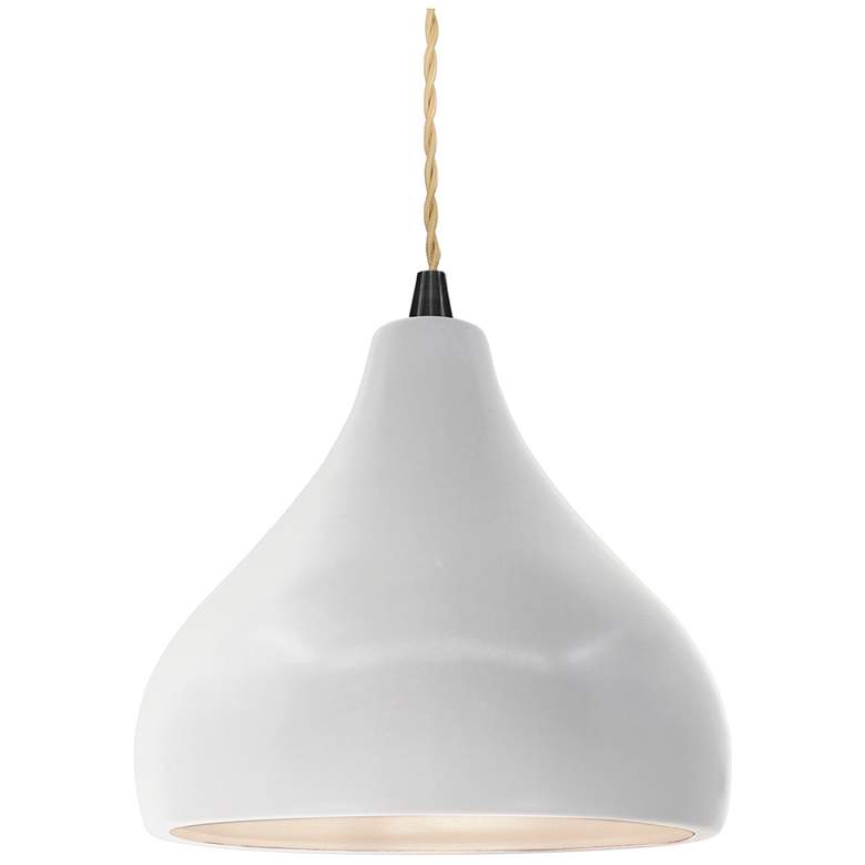 Image 1 Radiance 8"W Bisque Frame Matte Black Small Droplet Beige Twisted Pend
