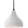 Radiance 8"W Bisque Frame Matte Black Small Droplet Black Cord Pendant