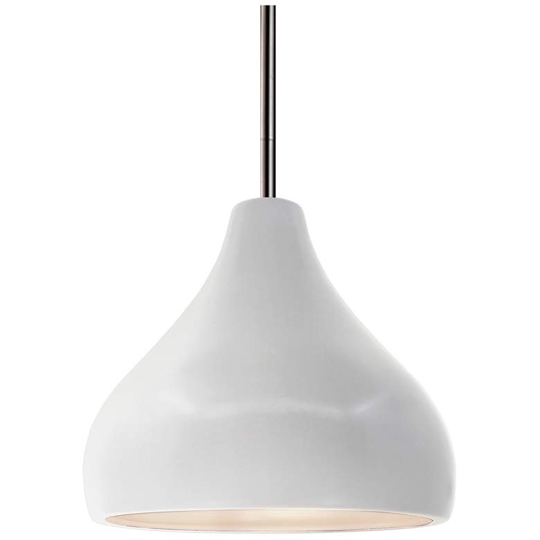 Image 1 Radiance 8"W Bisque Frame Nickel Small Droplet Rigid Stem Kit Pendant