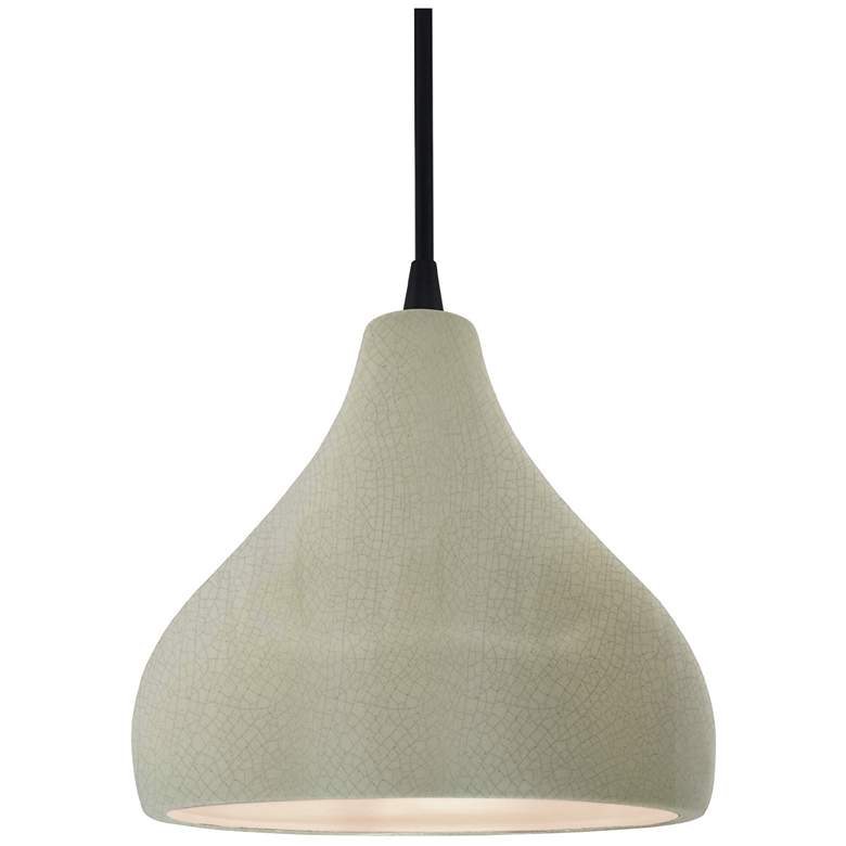 Image 1 Radiance 8"W Celadon Frame Matte Black Small Droplet Black Cord LED Pe