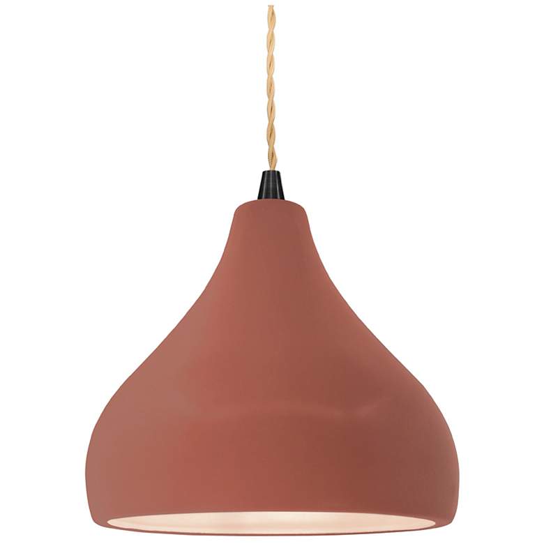 Image 1 Radiance 8"W Clay Frame Matte Black Small Droplet Beige Twisted LED Pe