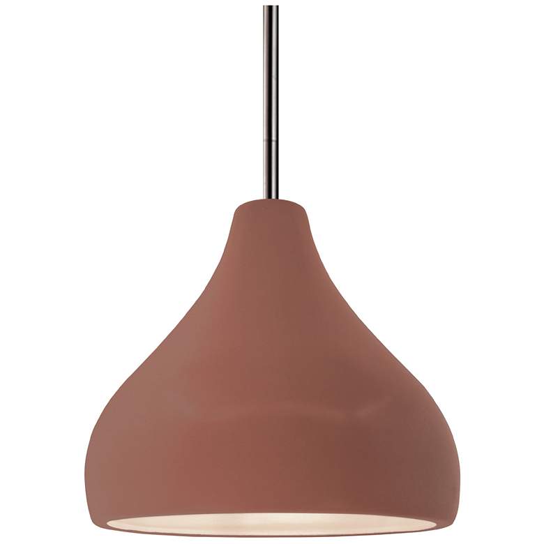 Image 1 Radiance 8"W Clay Frame Nickel Small Droplet Rigid Stem Kit LED Pendan