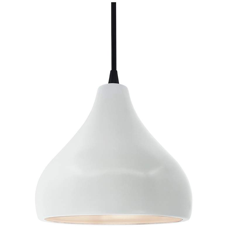 Image 1 Radiance 8"W Gloss White Frame Matte Black Small Droplet Black Cord Pe