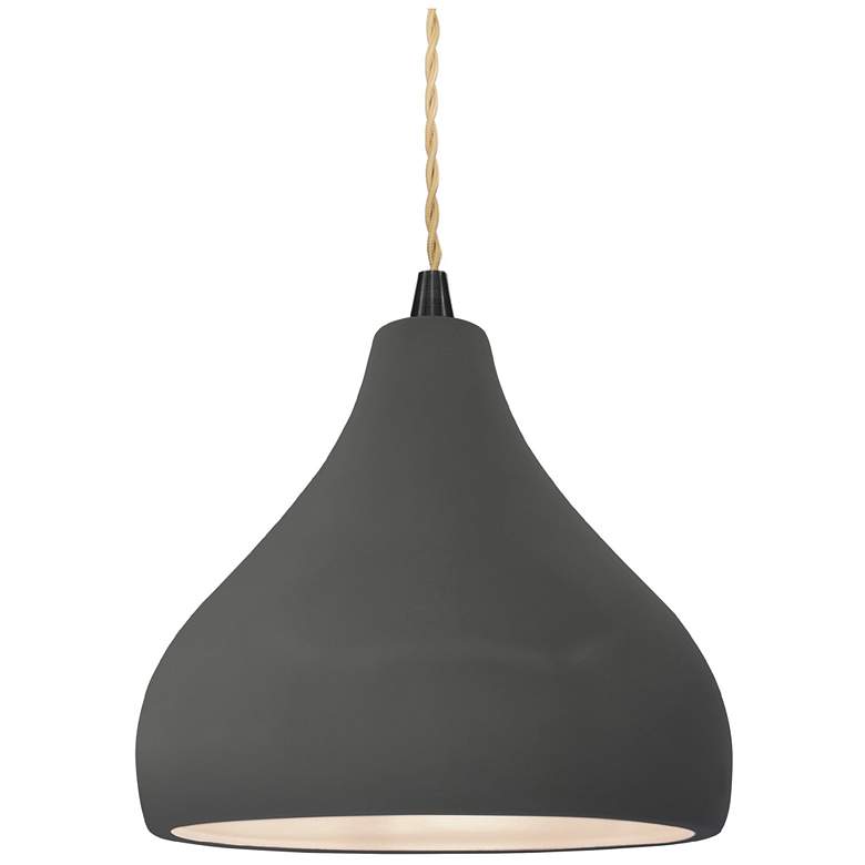 Image 1 Radiance 8"W Grey Frame Matte Black Small Droplet Beige Twisted LED Pe