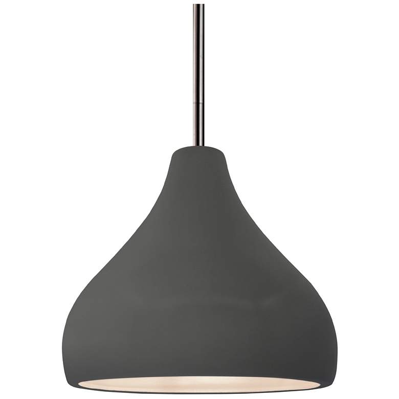 Image 1 Radiance 8"W Grey Frame Nickel Small Droplet Rigid Stem Kit LED Pendan