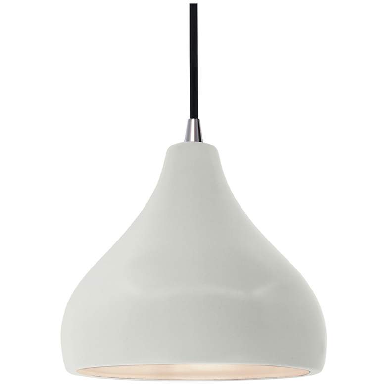 Image 1 Radiance 8"W Matte White Frame Nickel Small Droplet Black Cord LED Pen