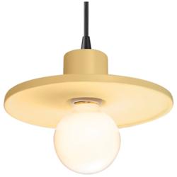 Radiance 8"W Muted Yellow And Cord Saucer Pendant