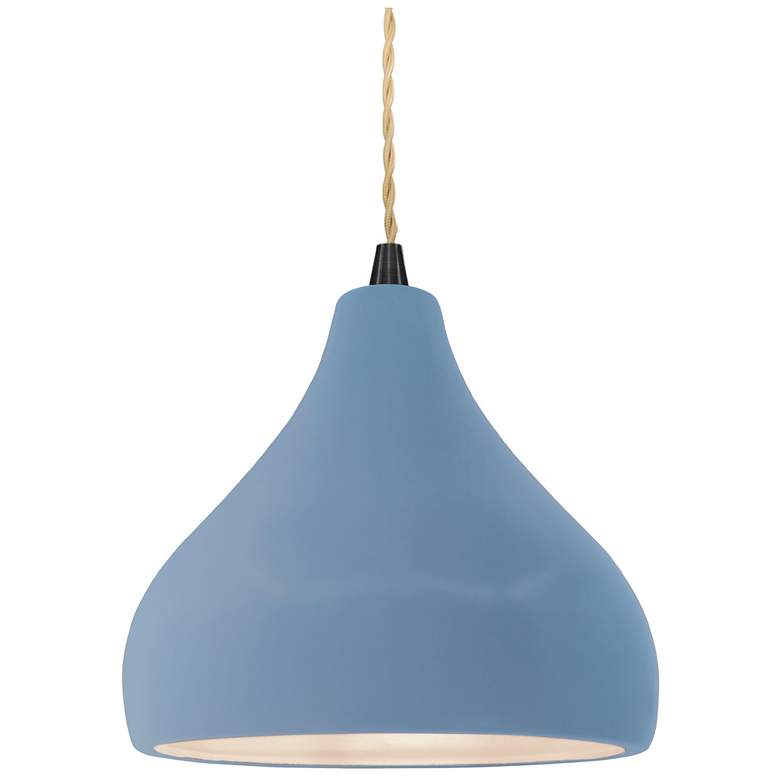 Image 1 Radiance 8"W Sky Blue Frame Matte Black Small Droplet Beige Twisted Pe