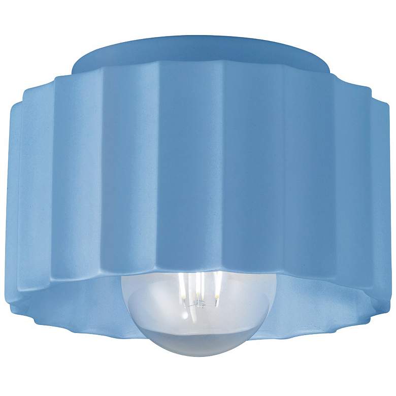 Image 1 Radiance 8"W Sky Blue Small Gear Flush.Mount