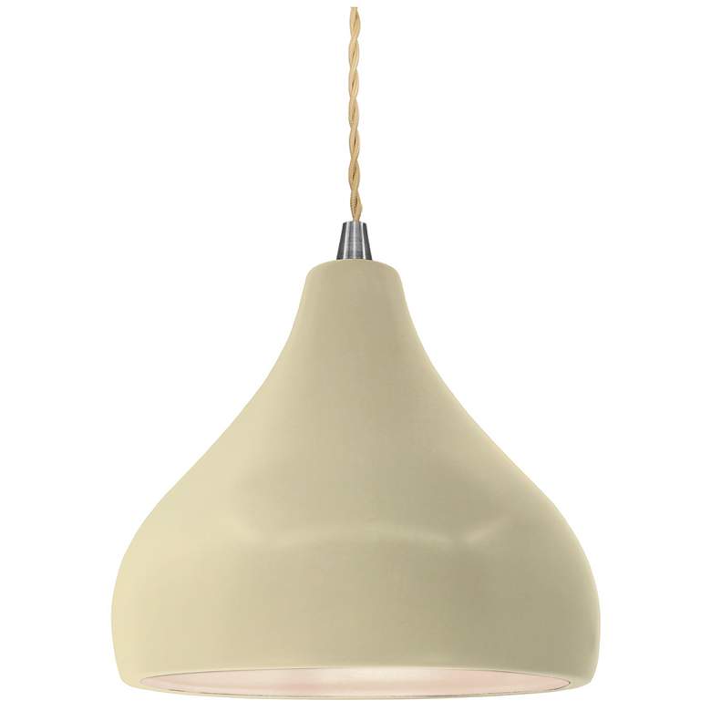Image 1 Radiance 8"W Vanilla Gloss Frame Nickel Small Droplet Beige Twisted Pe