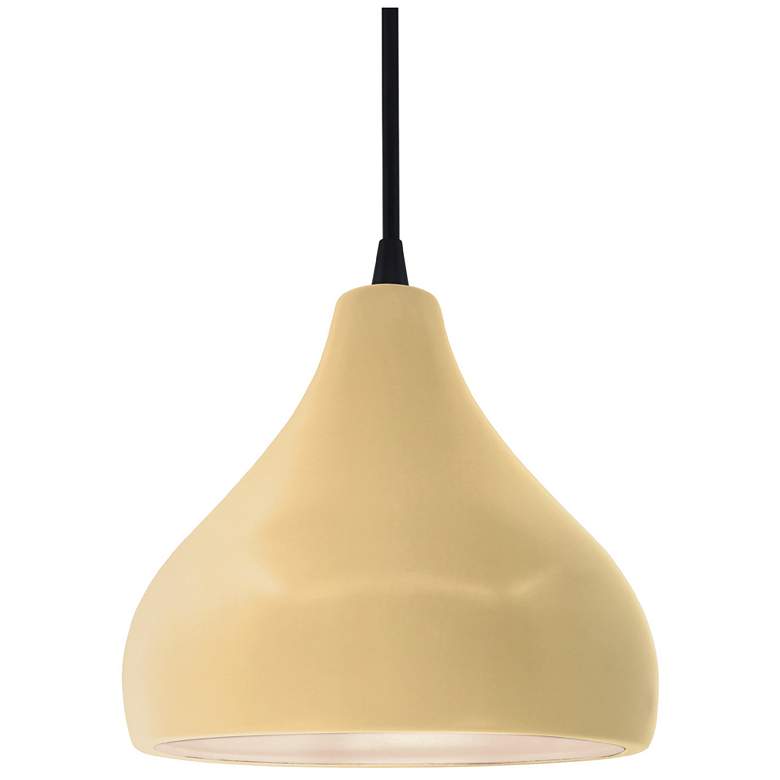 Image 1 Radiance 8"W Yellow Frame Matte Black Small Droplet Black Cord Pendant