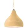 1_Radiance 8"W Yellow Frame Nickel Small Droplet Beige Twisted LED Penda