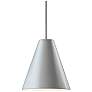 Radiance 9.5" Wide Polished Chrome White Crackle Cone Stemmed LED Pend