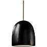 Radiance 9" Wide Antique Brass Carbon Matte Black  Bell Stemmed LED Pe