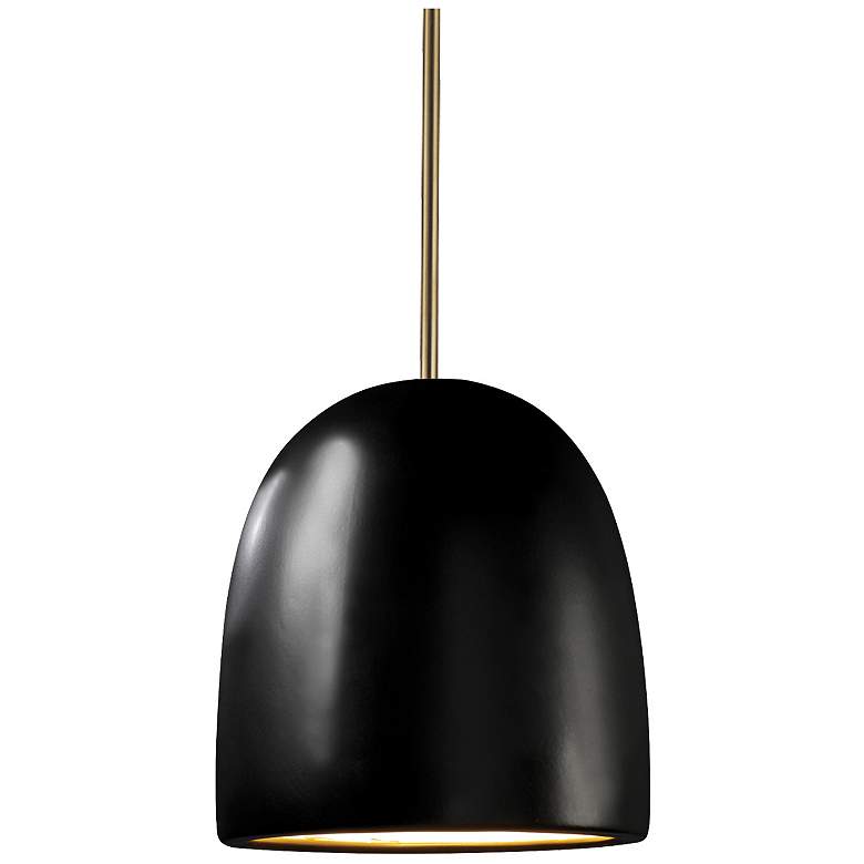 Image 1 Radiance 9" Wide Antique Brass Carbon Matte Black Bell Stemmed LED Pe