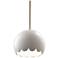Radiance 9" Wide Antique Brass Matte White Scallop Stemmed LED Pendant