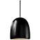 Radiance 9" Wide Brushed Nickel Carbon Matte Black Bell Stemmed LED Pe