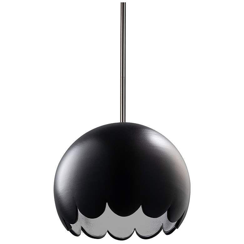 Image 1 Radiance 9" Wide Brushed Nickel Carbon Matte Black Scallop Stemmed Pen