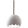 Radiance 9" Wide Dark Bronze Bisque Scallop Stemmed Pendant