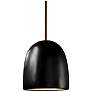 Radiance 9" Wide Dark Bronze Carbon Matte Black  Bell Stemmed LED Pend