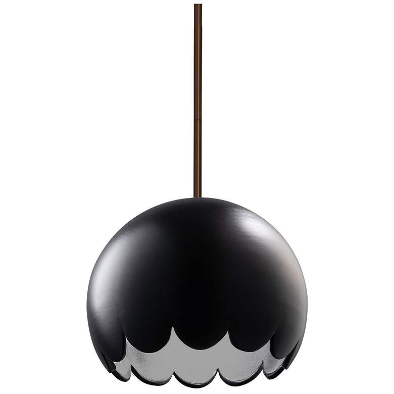 Image 1 Radiance 9" Wide Dark Bronze Carbon Matte Black Scallop Stemmed LED Pe