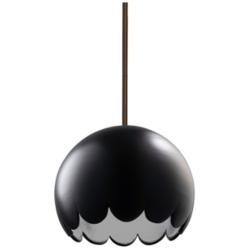 Radiance 9" Wide Dark Bronze Carbon Matte Black Scallop Stemmed Pendan