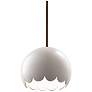 Radiance 9" Wide Dark Bronze Matte White Scallop Stemmed Pendant