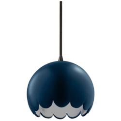 Radiance 9" Wide Midnight Sky and Matte Black Scallop Pendant