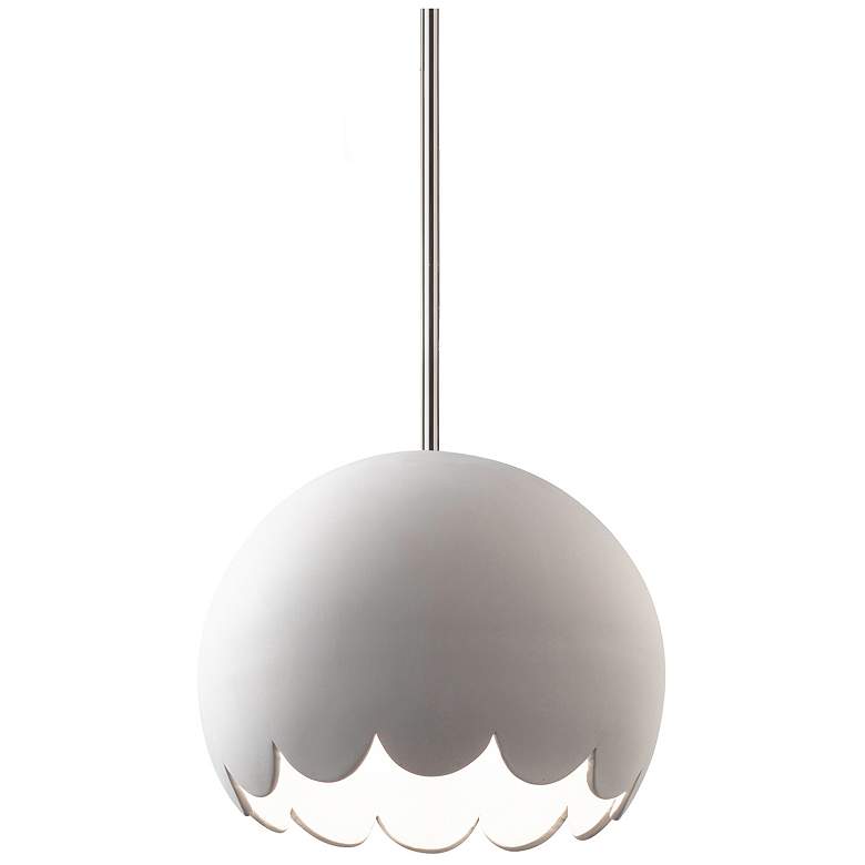 Image 1 Radiance 9 inch Wide Polished Chrome Bisque Scallop Stemmed Pendant