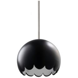 Radiance 9" Wide Polished Chrome Carbon Matte Black Scallop Stemmed Pe
