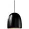 Radiance 9" Wide Polished Chrome Matte Black Bell Stemmed LED Pendant