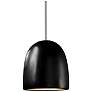 Radiance 9" Wide Polished Chrome Matte Black Bell Stemmed LED Pendant