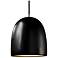 Radiance 9"W Matte Black And Nickel Black Cord Bell Pendant