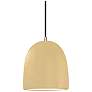 1_Radiance 9"W Muted Yellow And Brushed Nickel Black Cord Bell Pendant