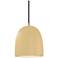 Radiance 9"W Muted Yellow And Brushed Nickel Black Cord Bell Pendant