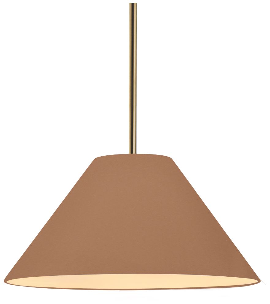 Radiance Avola 11"W Adobe, Antique Brass Pendant - White Cord
