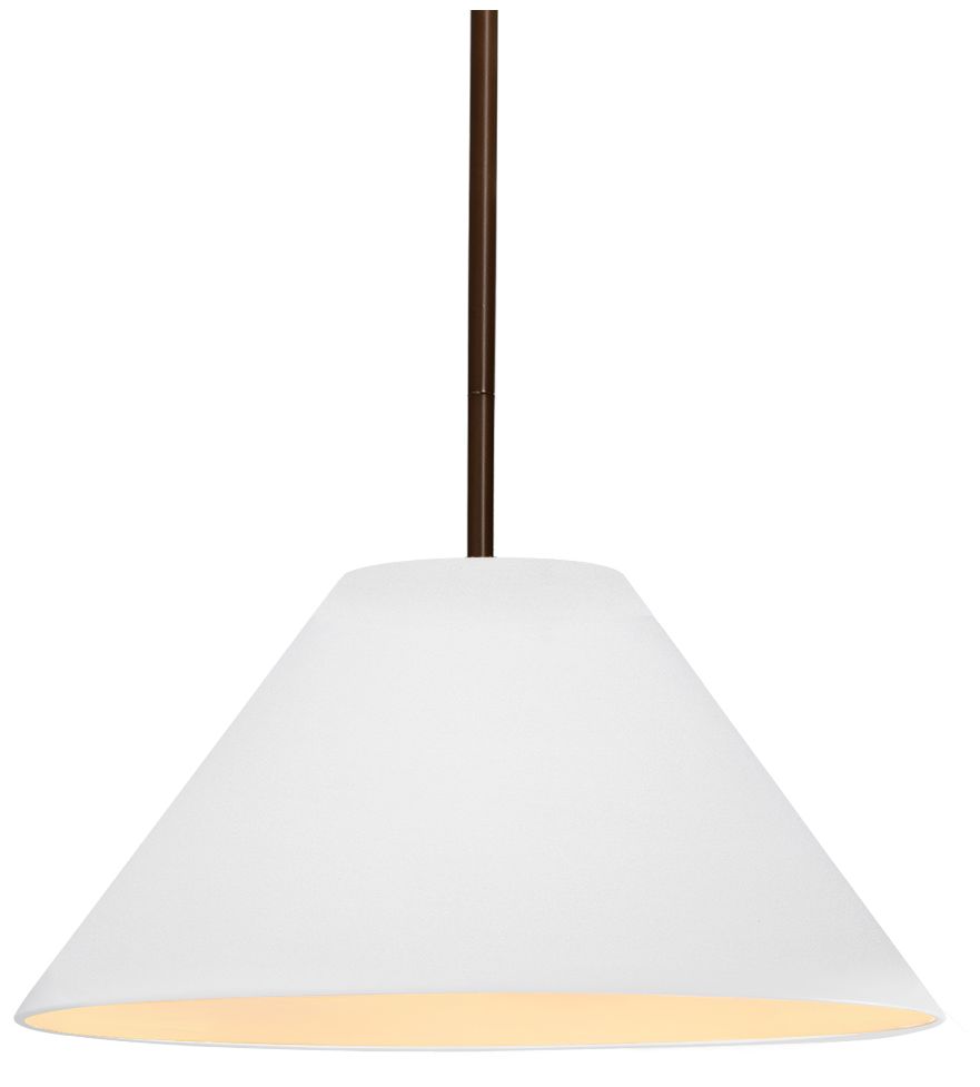 Radiance Avola 11"W Bisque, Dark Bronze Pendant - White Cord