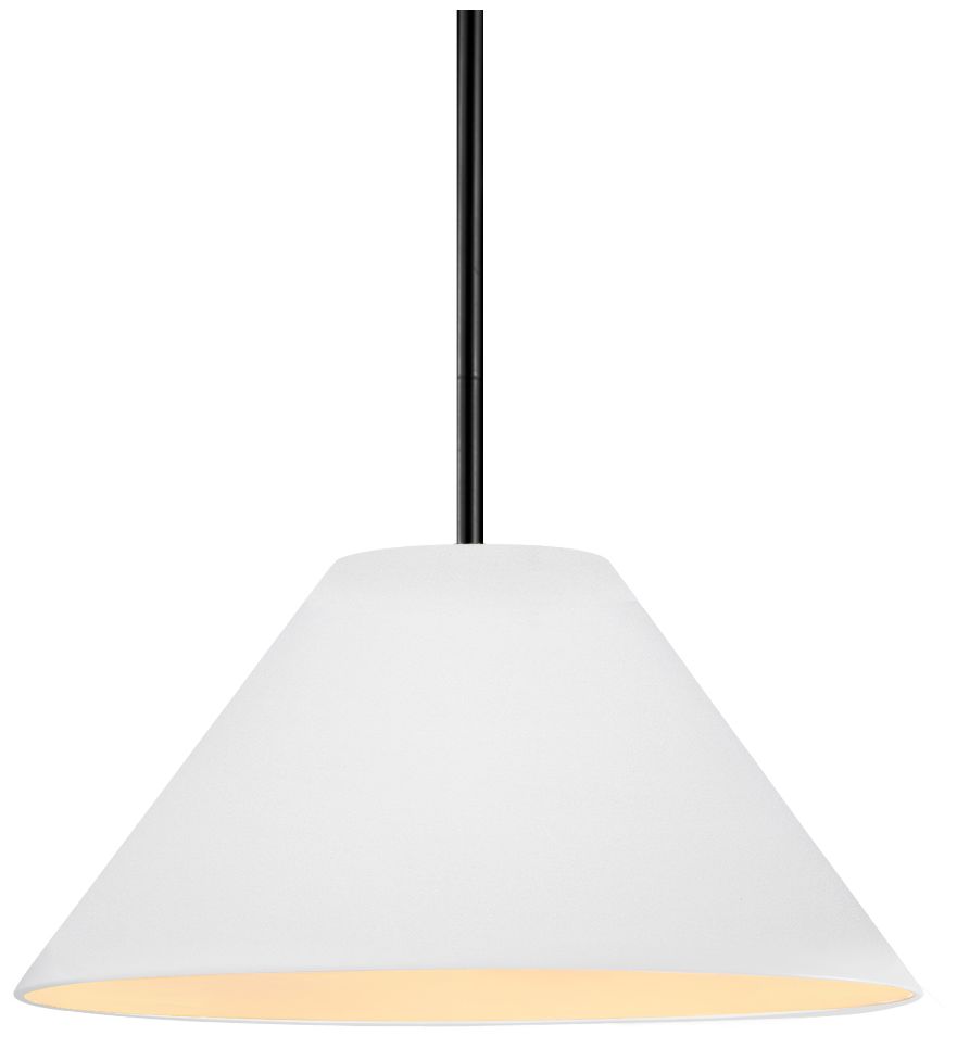 Radiance Avola 11"W Bisque, Matte Black Pendant - White Cord