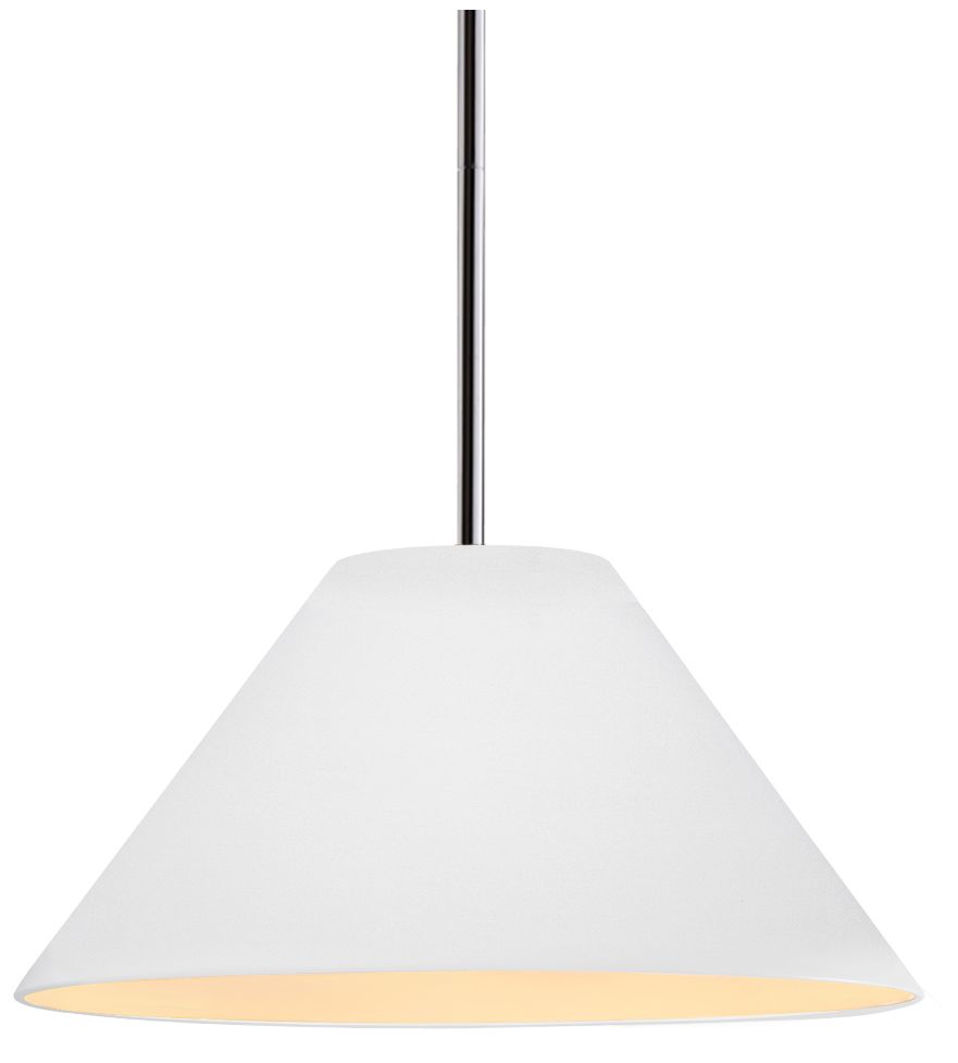 Radiance Avola 11"W Bisque, Polished Chrome Pendant - White Cord
