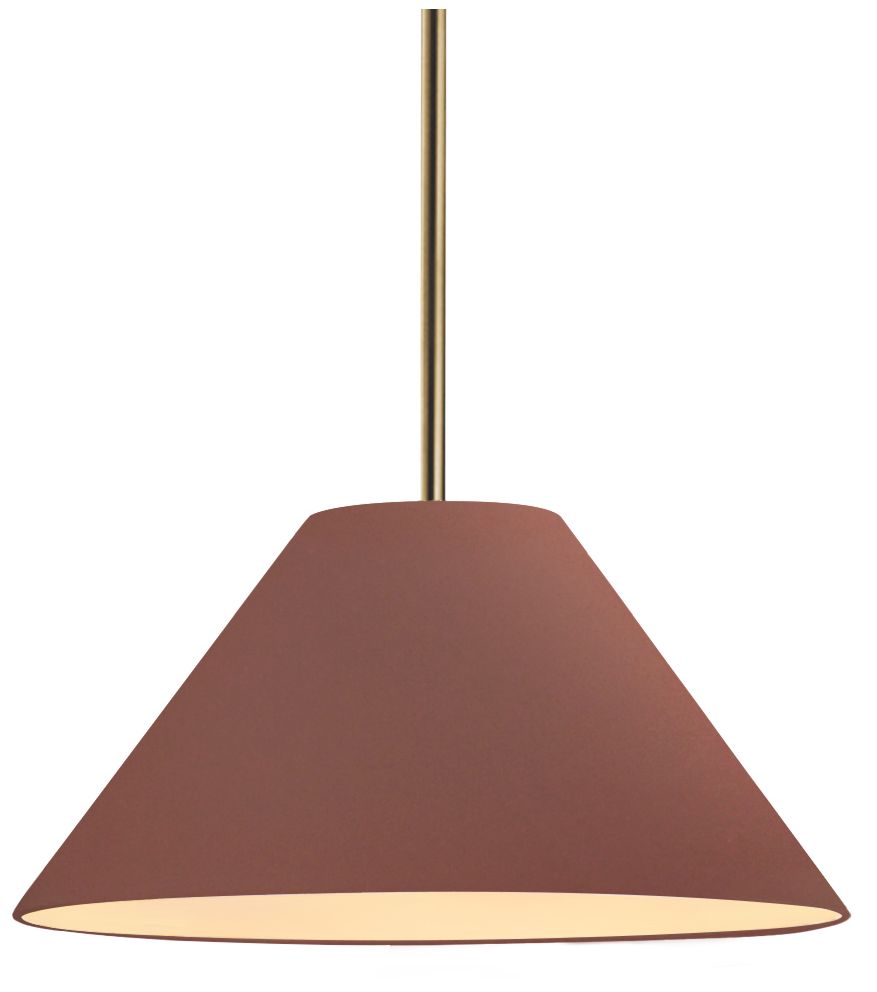 Radiance Avola 11"W Canyon Clay, Antique Brass Pendant - White Cord