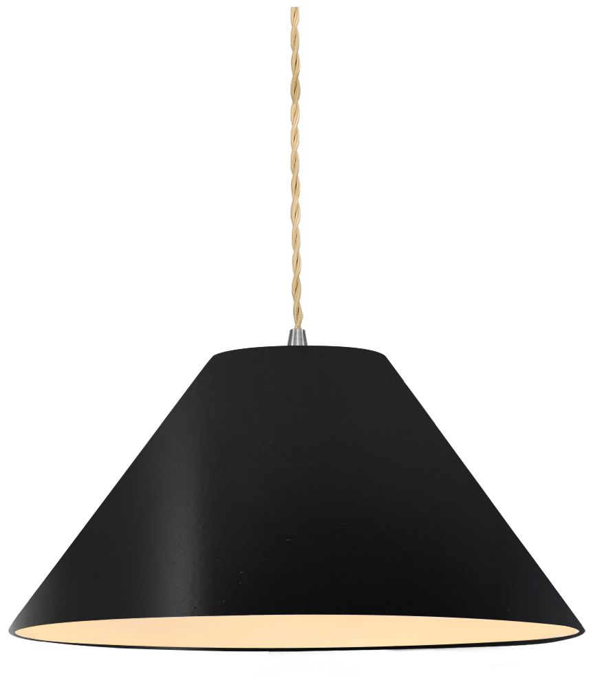 Radiance Avola 11"W Carbon Matte Black Pendant w/ Nickel Beige Twist Cord
